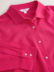 Pink Linen Blend Long Sleeve Shirt - Image 3 of 3