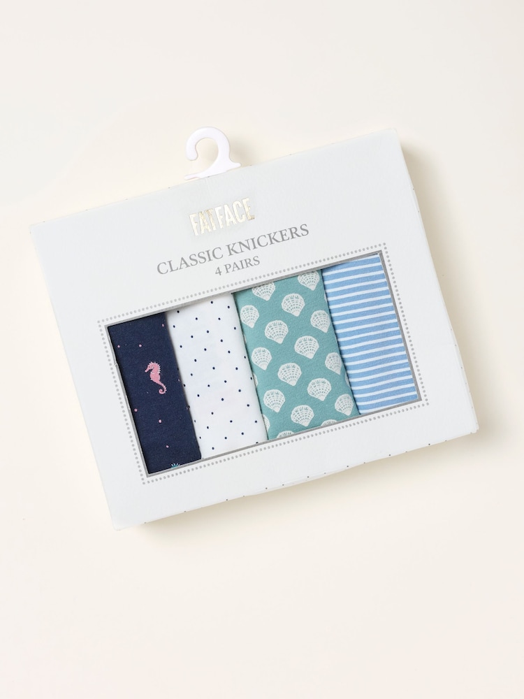 FatFace Multi 4 Pack Seahorse Classic Knickers - Image 1 of 2