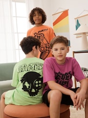 Green/Orange/Pink Gamer Short Pyjamas 3 Pack (3-16yrs) - Image 2 of 3
