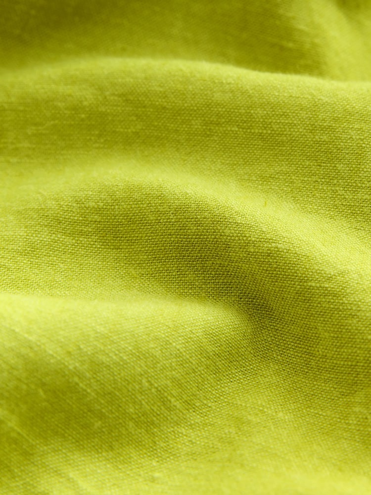 Lime Green Linen Blend Shorts - Image 2 of 3