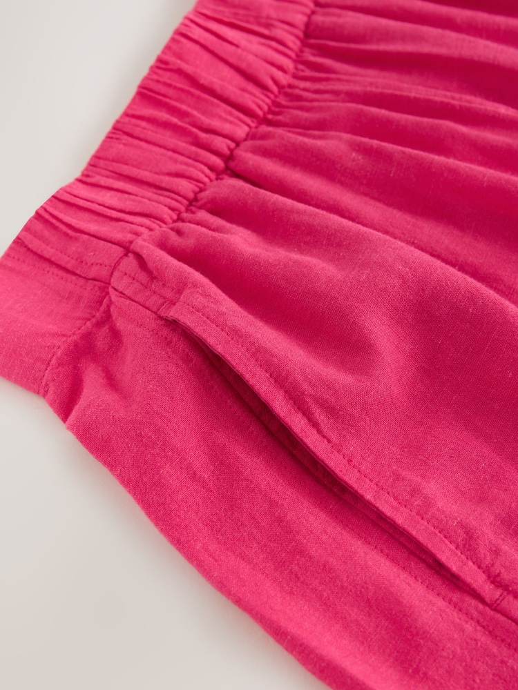 Pink Linen Blend Shorts - Image 3 of 3