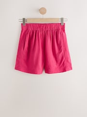 Pink Linen Blend Shorts - Image 4 of 6