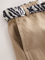 Stone Barrel Leg Trousers With Linen and Scarf - Image 3 of 4