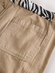 Stone Barrel Leg Scarf Belt Trousers With Linen - Image 8 of 8