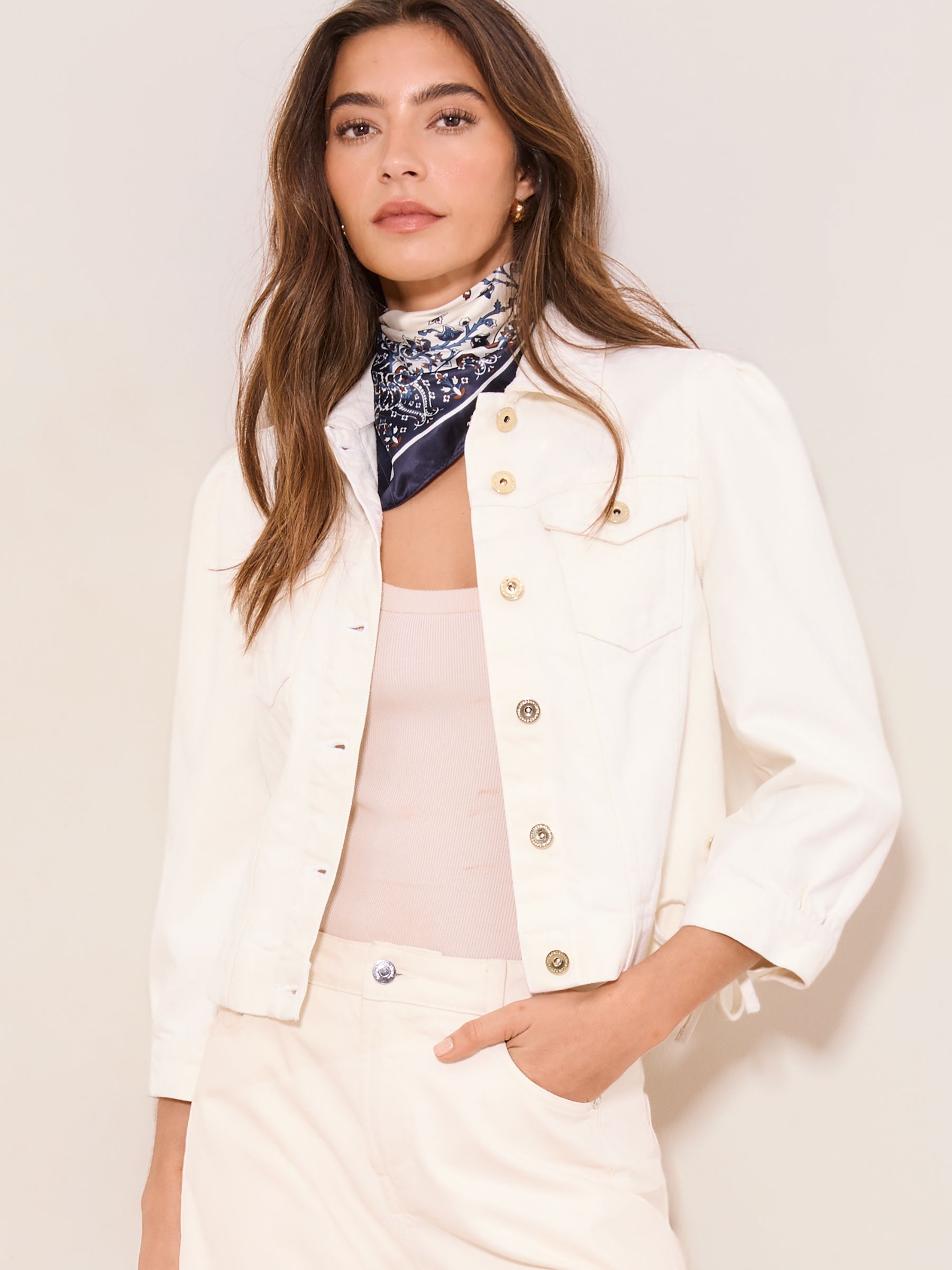 Buy Lipsy White Lace Up Detail Denim Jacket from the Next UK