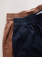 Navy/Camel Stretch Linen Blend Culottes 2 Pack - Image 9 of 11