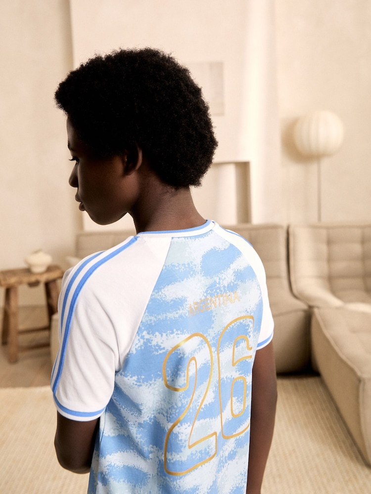 Blue/White Argentina - Single Short Football Pyjamas (4-14yrs) - Imagen 2 de 8 Blue/White Argentina - Single Short Football Pyjamas (4-14yrs) - Imagen 2 de 8