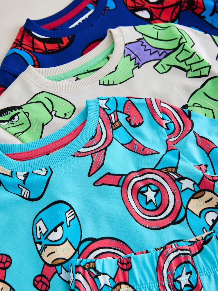 Multi Bright Marvel Short Pyjamas 3 Pack (12mths-11yrs) - Image 7 of 7