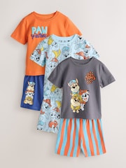 Blue/Grey/Orange Paw Patrol Short Pyjamas 3 Pack (9mths-8yrs) - Image 1 of 8