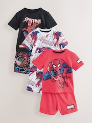 Black/Red Spiderman - 短睡衣3件裝(12個月-10歲) - 圖片 1/8