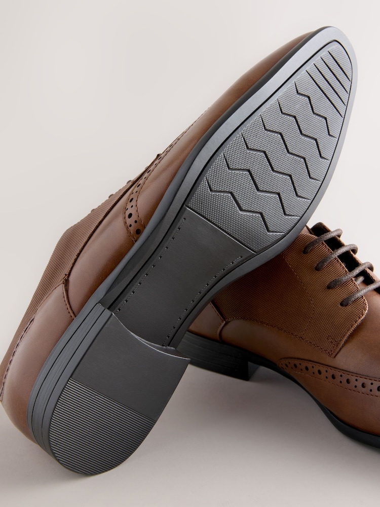 Tan Brown Wide Fit Brogue Shoes - Image 5 of 5 Tan Brown Wide Fit Brogue Shoes - Image 5 of 5