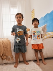 Orange/White/Grey Looney Tunes Short Pyjamas 2 Pack (9mths-10yrs) - Image 1 of 10