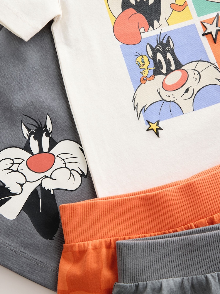 Orange/White/Grey Looney Tunes Short Pyjamas 2 Pack (9mths-10yrs) - Image 10 of 10 Orange/White/Grey Looney Tunes Short Pyjamas 2 Pack (9mths-10yrs) - Image 10 of 10