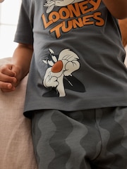 Orange/White/Grey Looney Tunes Short Pyjamas 2 Pack (9mths-10yrs) - Image 3 of 10