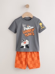 Orange/White/Grey Looney Tunes Short Pyjamas 2 Pack (9mths-10yrs) - Image 6 of 10