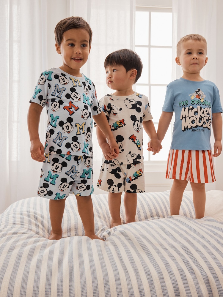 レッド/ブルー/クリーム - Mickey Mouse ショートパジャマ 3 点セット（9か月～9歳） - 画像 1 / 5