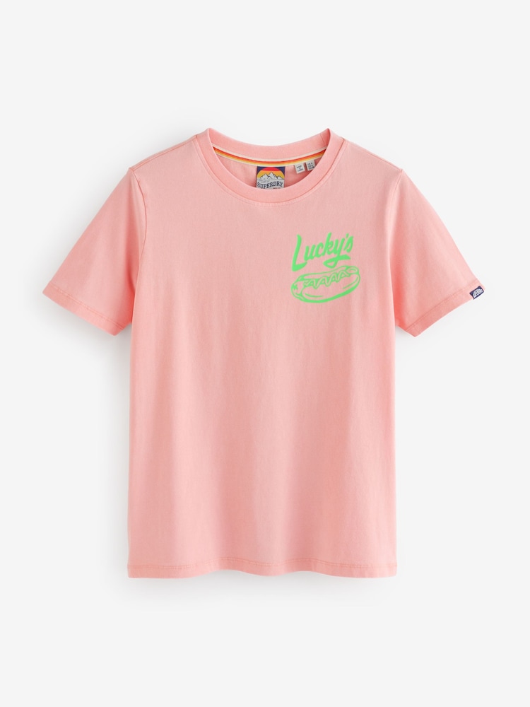 Superdry Pink Roadside Trade Relaxed T-Shirt - Image 1 of 1