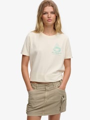 Superdry Cream Roadside Trade Relaxed T-Shirt - Image 1 of 5