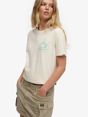 Superdry Cream Roadside Trade Relaxed T-Shirt - Image 3 of 5