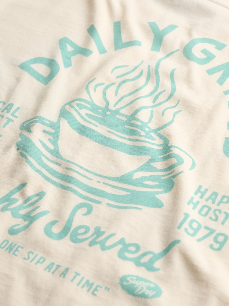 Superdry Cream Roadside Trade Relaxed T-Shirt - Image 6 of 6