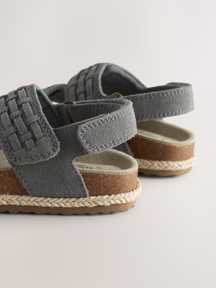 Gri - Woven Suede Touch Fastening Sandals - Imaginea 5 din 5 Gri - Woven Suede Touch Fastening Sandals - Imaginea 5 din 5