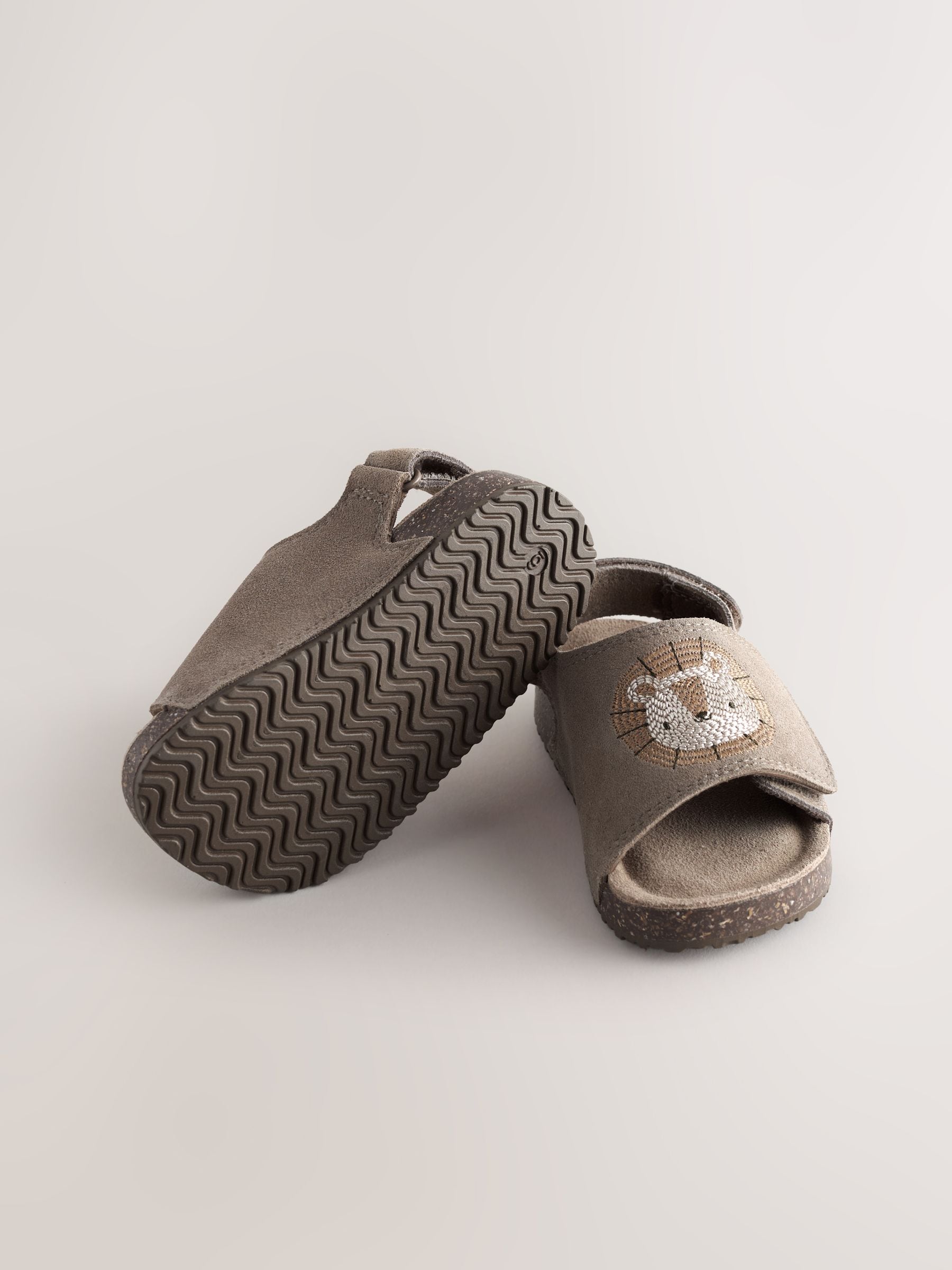 Buy Нейтральний лев - Touch Fastening Leather Slider Sandals з