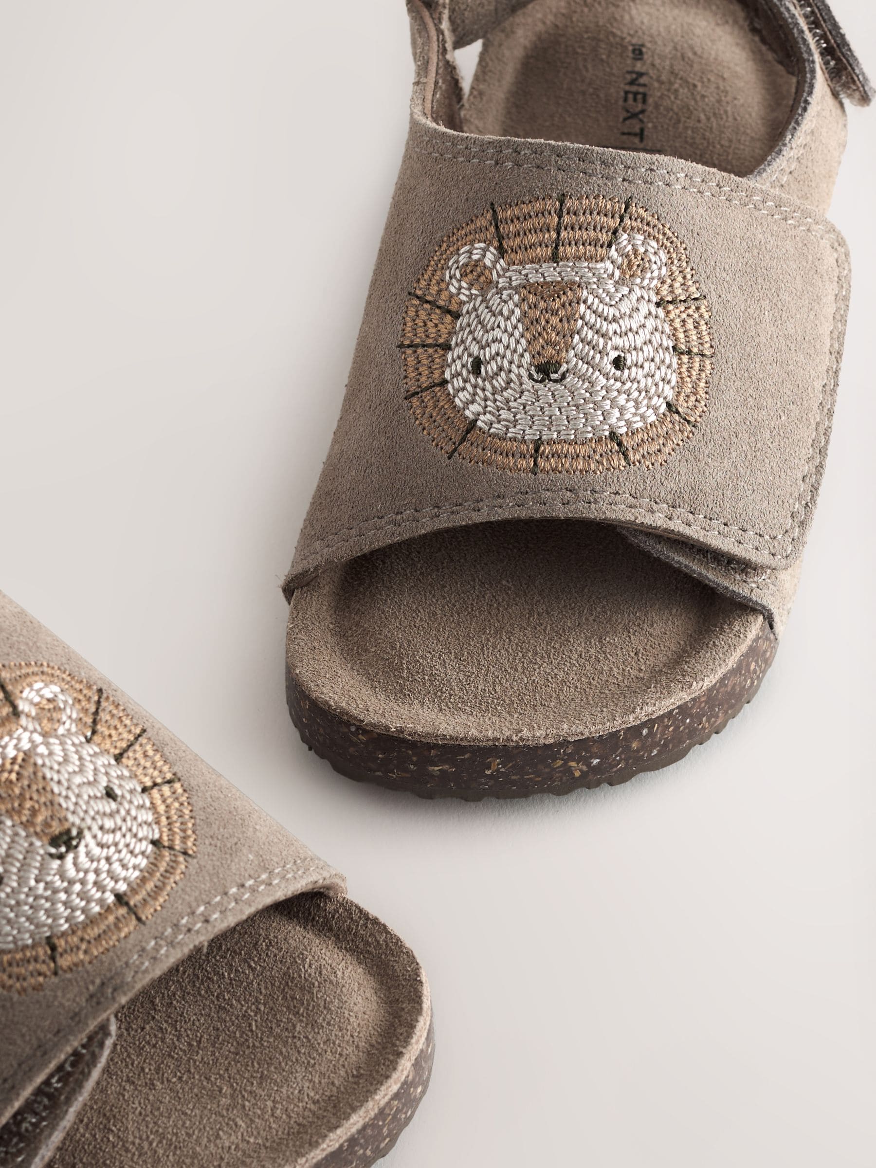 Buy Нейтральний лев - Touch Fastening Leather Slider Sandals з