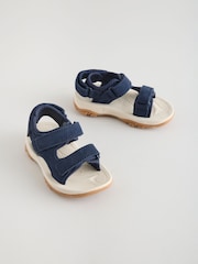 海軍藍 - Leather Touch Fastening Trekker Sandals - 圖片 1/5