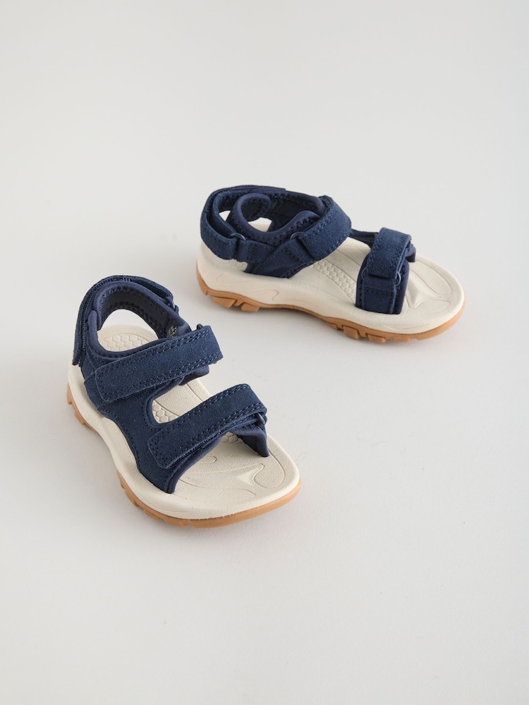 海軍藍 - Leather Touch Fastening Trekker Sandals - 圖片 1/5