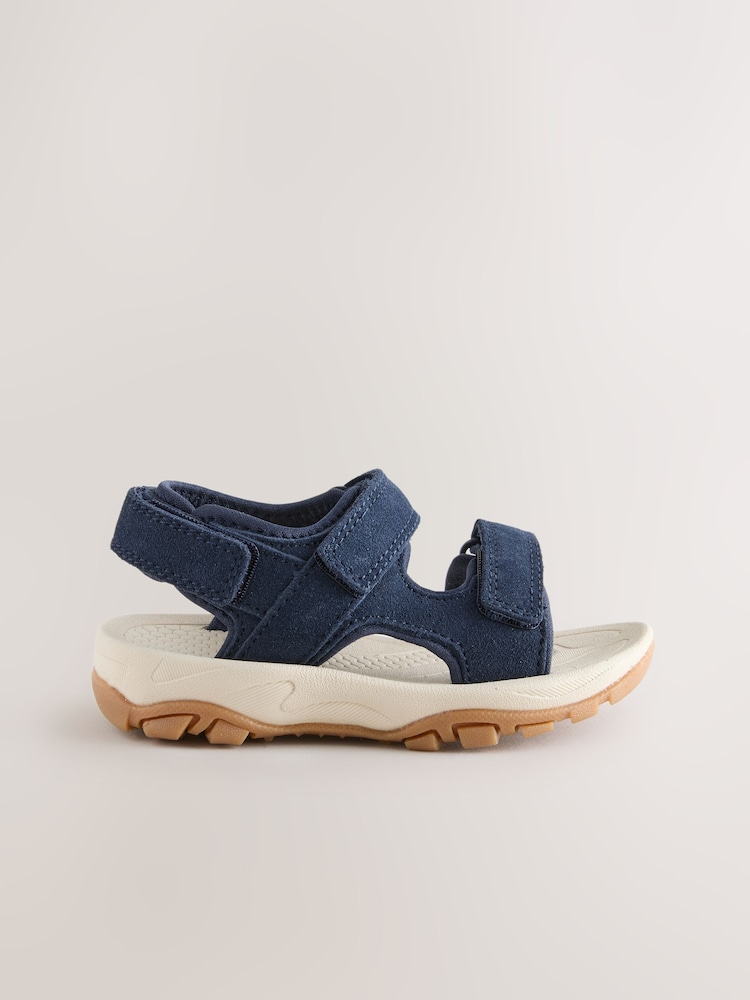 海軍藍 - Leather Touch Fastening Trekker Sandals - 圖片 2/5