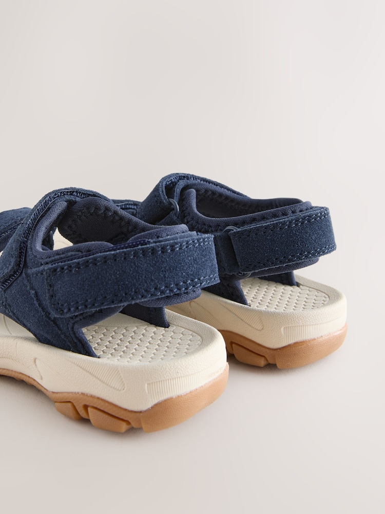 海軍藍 - Leather Touch Fastening Trekker Sandals - 圖片 5/5