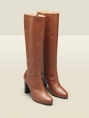 Sosandar Brown Blake Leather Knee High Boots - Image 3 of 4