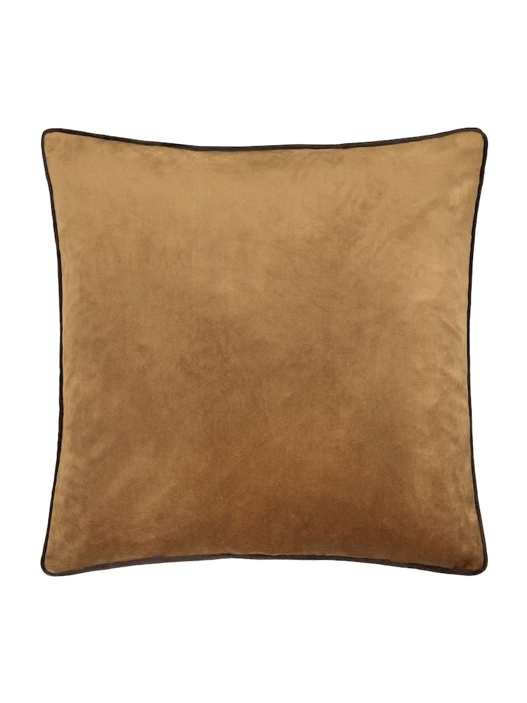 Furn Caramel Chocolate Meridian Velvet Cushion - Image 1 of 3