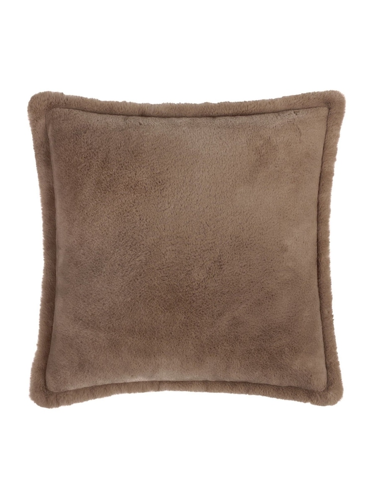 Furn Mocha Kallu Faux Fur Cushion - Image 1 of 4 Furn Mocha Kallu Faux Fur Cushion - Image 1 of 4