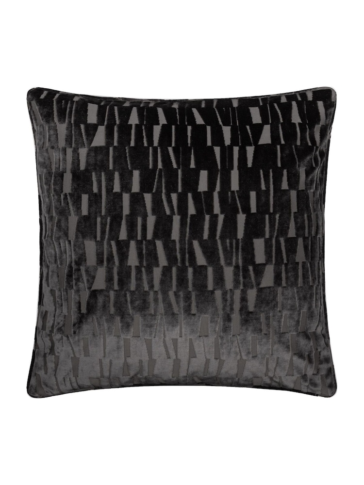 Paoletti Charcoal Manhattan Velvet Cushion - Image 2 of 4 Paoletti Charcoal Manhattan Velvet Cushion - Image 2 of 4