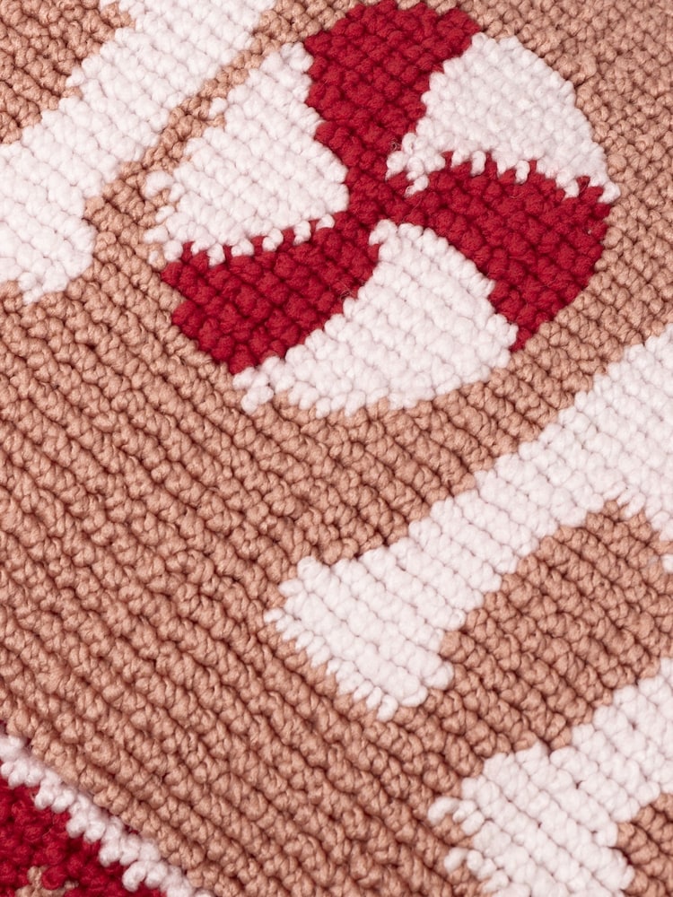 Furn Pink Red Cando Ho Ho Ho Tufted Cushion - Image 4 of 4
