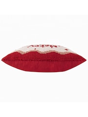 Furn Red White Candy Merry Christmas Tufted Cushion - Image 3 of 4