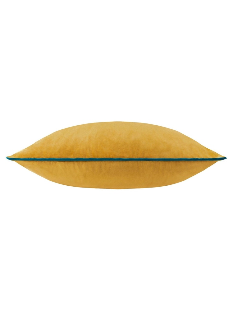 Furn Ochre Teal Meridian Velvet Cushion - Image 2 of 4