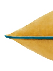 Furn Ochre Teal Meridian Velvet 55 x 55cm Cushion - Image 5 of 6