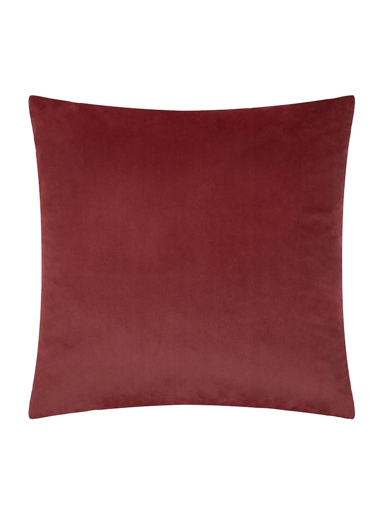 Paoletti Burgundy Savoy Stripe Velvet Cushion - Image 2 of 4 Paoletti Burgundy Savoy Stripe Velvet Cushion - Image 2 of 4