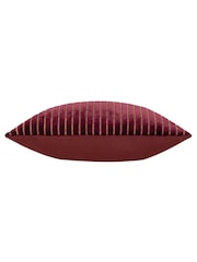 Paoletti Burgundy Savoy Stripe Velvet Cushion - Image 3 of 4