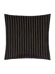 Paoletti Black Savoy Stripe Velvet Cushion - Image 1 of 4