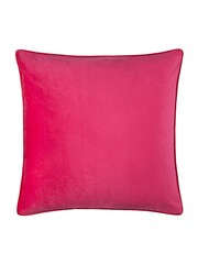 Furn Pink Red Meridian Velvet Cushion - Image 1 of 4