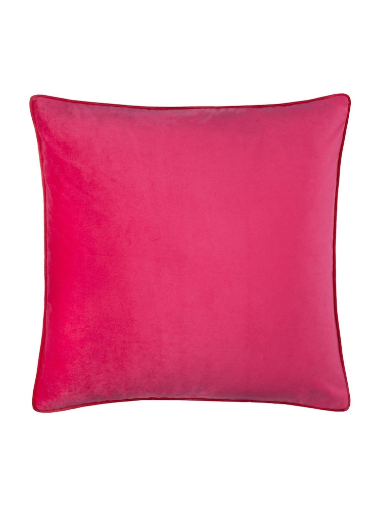 Furn Pink Red Meridian Velvet Cushion - Image 1 of 4