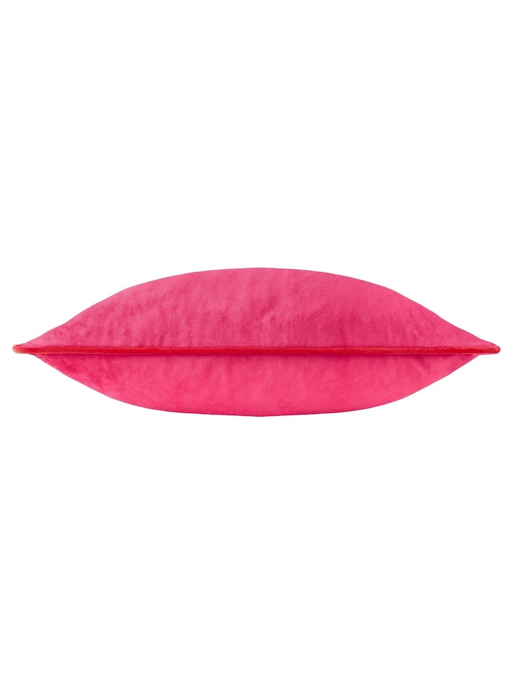 Furn Pink Red Meridian Velvet Cushion - Image 2 of 4