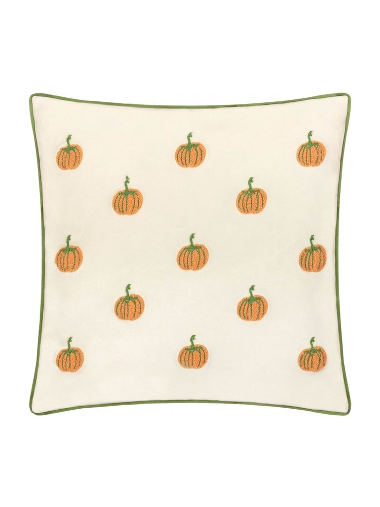 Wylder Multicolour Pumpkin Spice Piped Velvet Cushion - Image 1 of 4