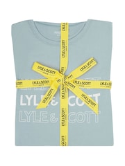 Lyle & Scott Blue Boys Burt Long Sleeve T-Shirt and Cuffed Joggers Set - Image 4 of 6