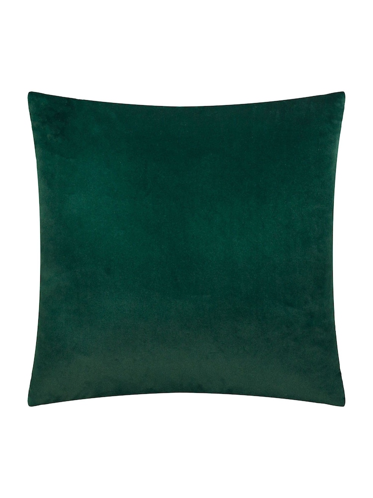 Paoletti Emerald Savoy Stripe Velvet Cushion - Image 2 of 4 Paoletti Emerald Savoy Stripe Velvet Cushion - Image 2 of 4