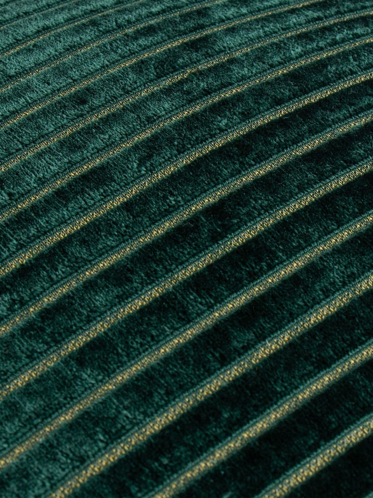 Paoletti Emerald Savoy Stripe Velvet Cushion - Image 4 of 4 Paoletti Emerald Savoy Stripe Velvet Cushion - Image 4 of 4