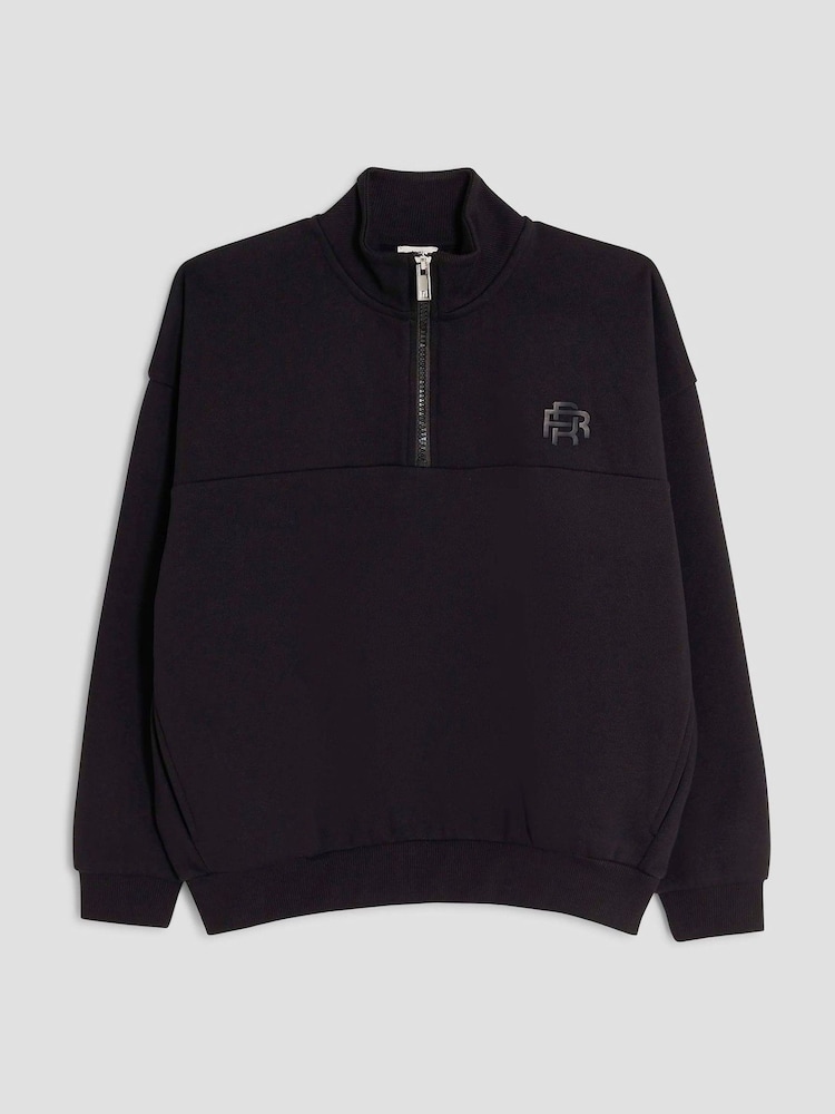 River Island Black Essentials Funnel Sweat Top - Image 1 of 4